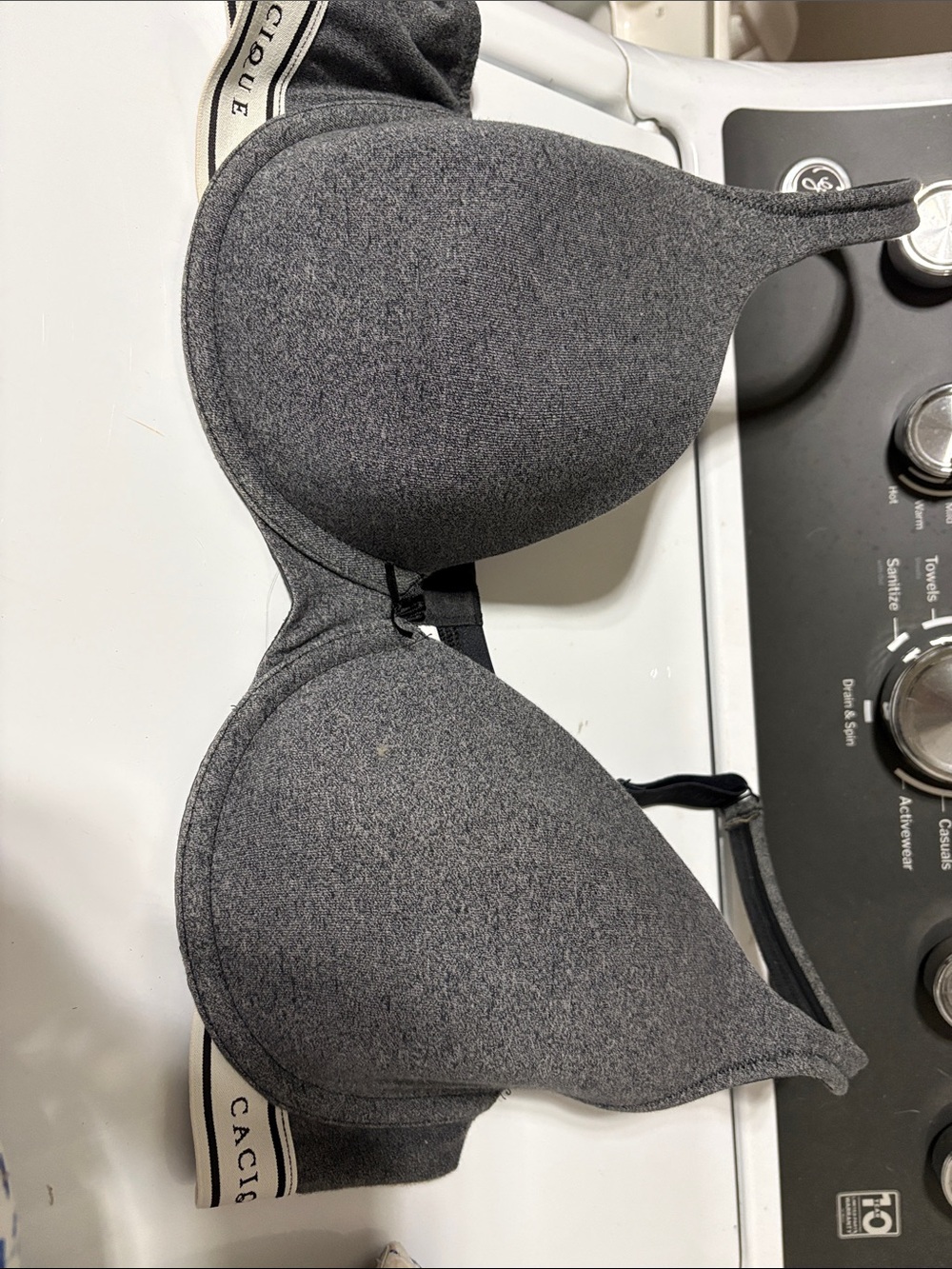 Cacique Charcoal Gray Molded Cup Bra with Branded Elastic